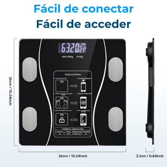 Bascula Inteligente Pesa Bluetooth Vidri