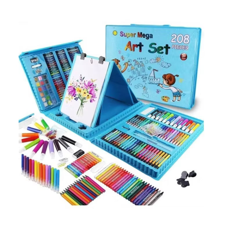 🎨SET ARTE 208PIEZAS ROSA Y AZUL🖌️