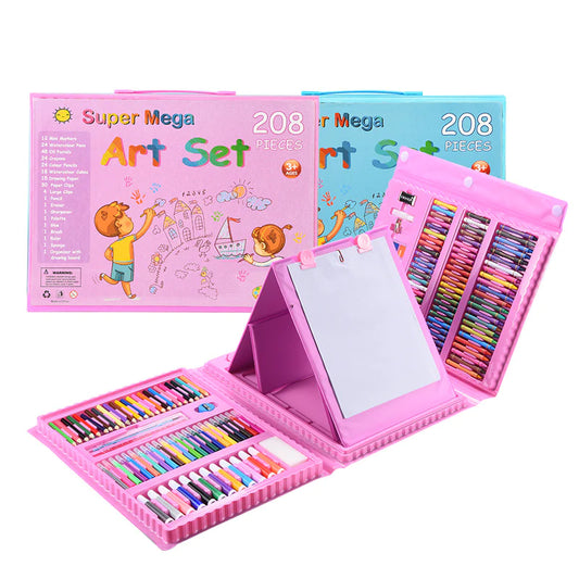 🎨SET ARTE 208PIEZAS ROSA Y AZUL🖌️